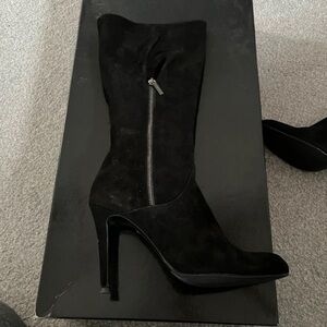 Boots Black Suede Heeled Boots